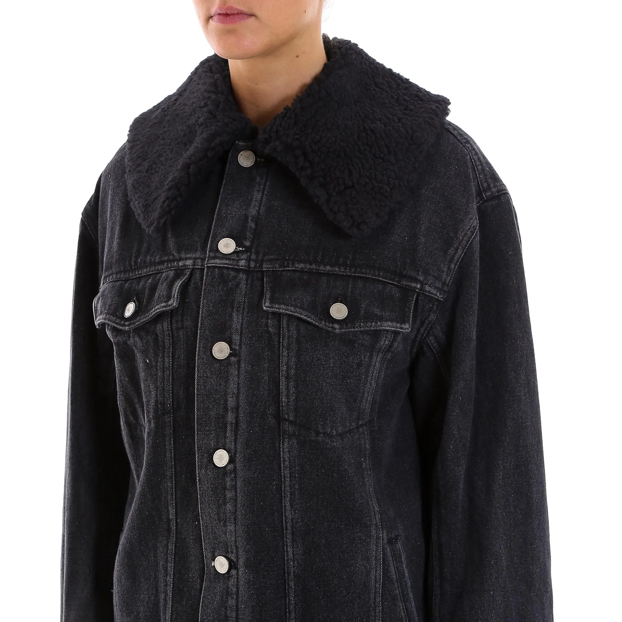 3.1 Phillip Lim Shearling Denim Coat
