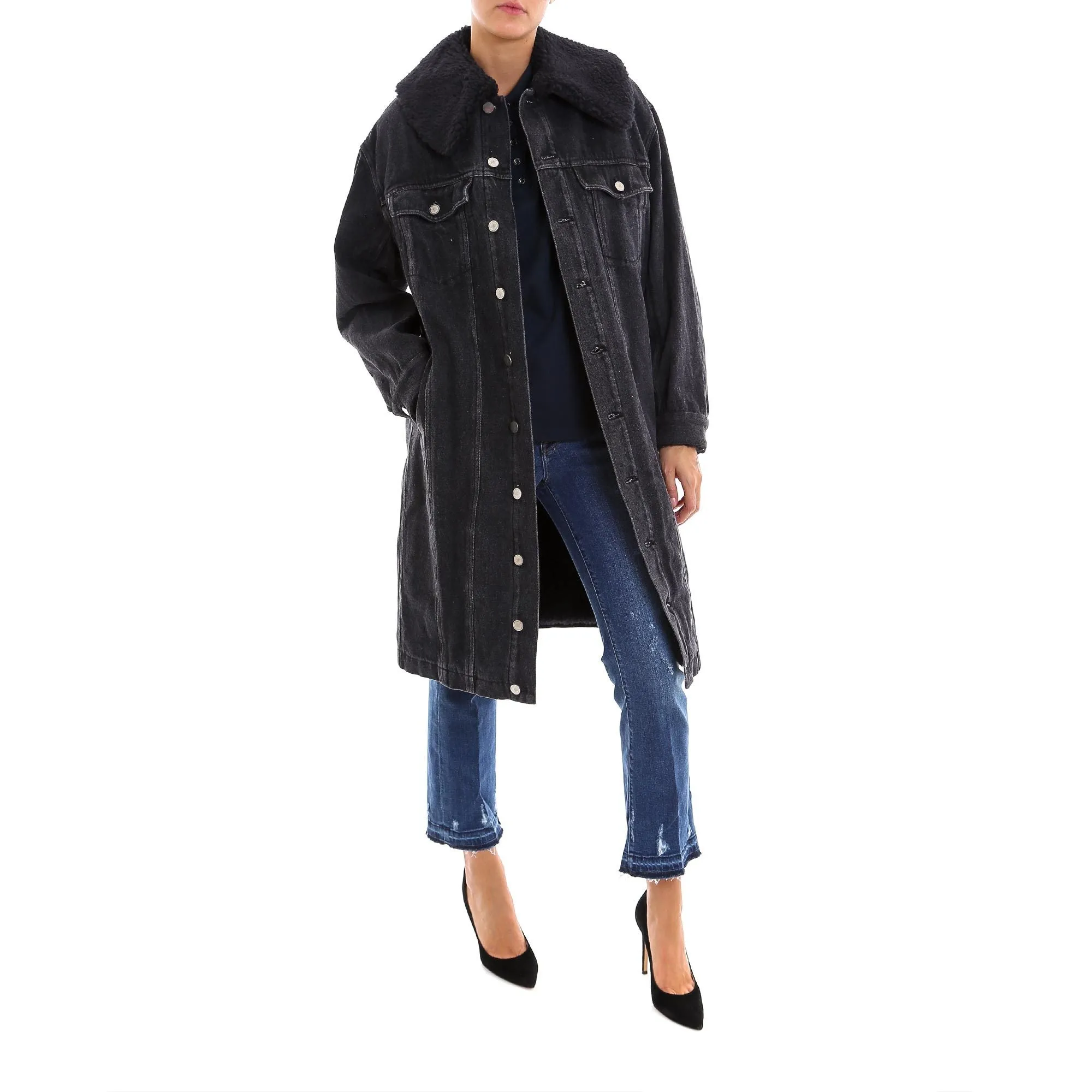 3.1 Phillip Lim Shearling Denim Coat