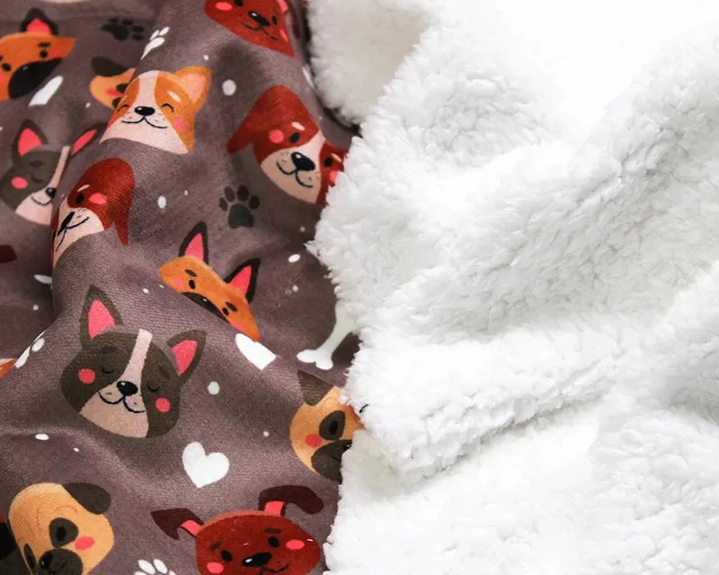 40CM REMNANT DOGS SHERPA BACKED CUDDLE FLEECE