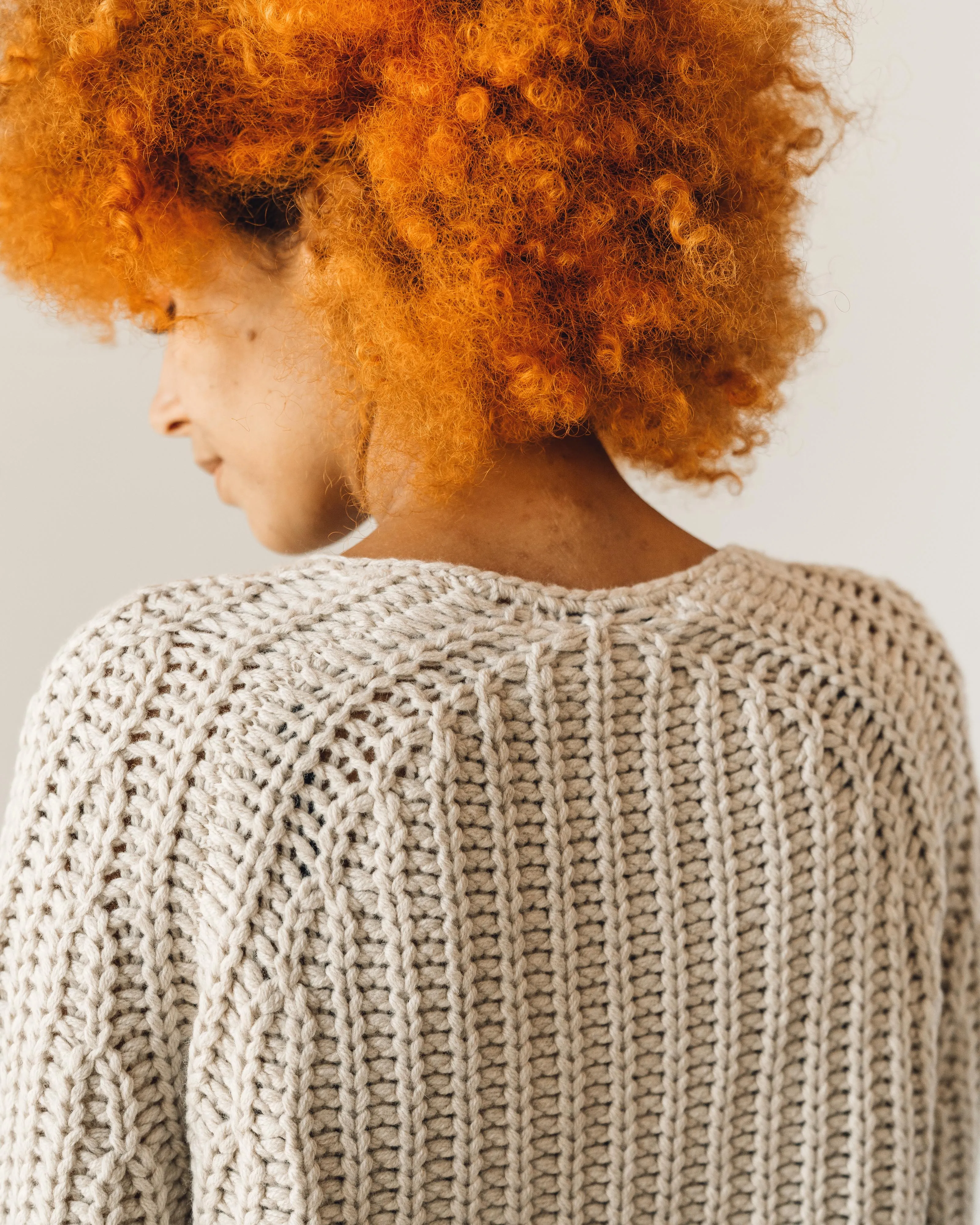 7115 Chunky Cropped Sweater, Off-White