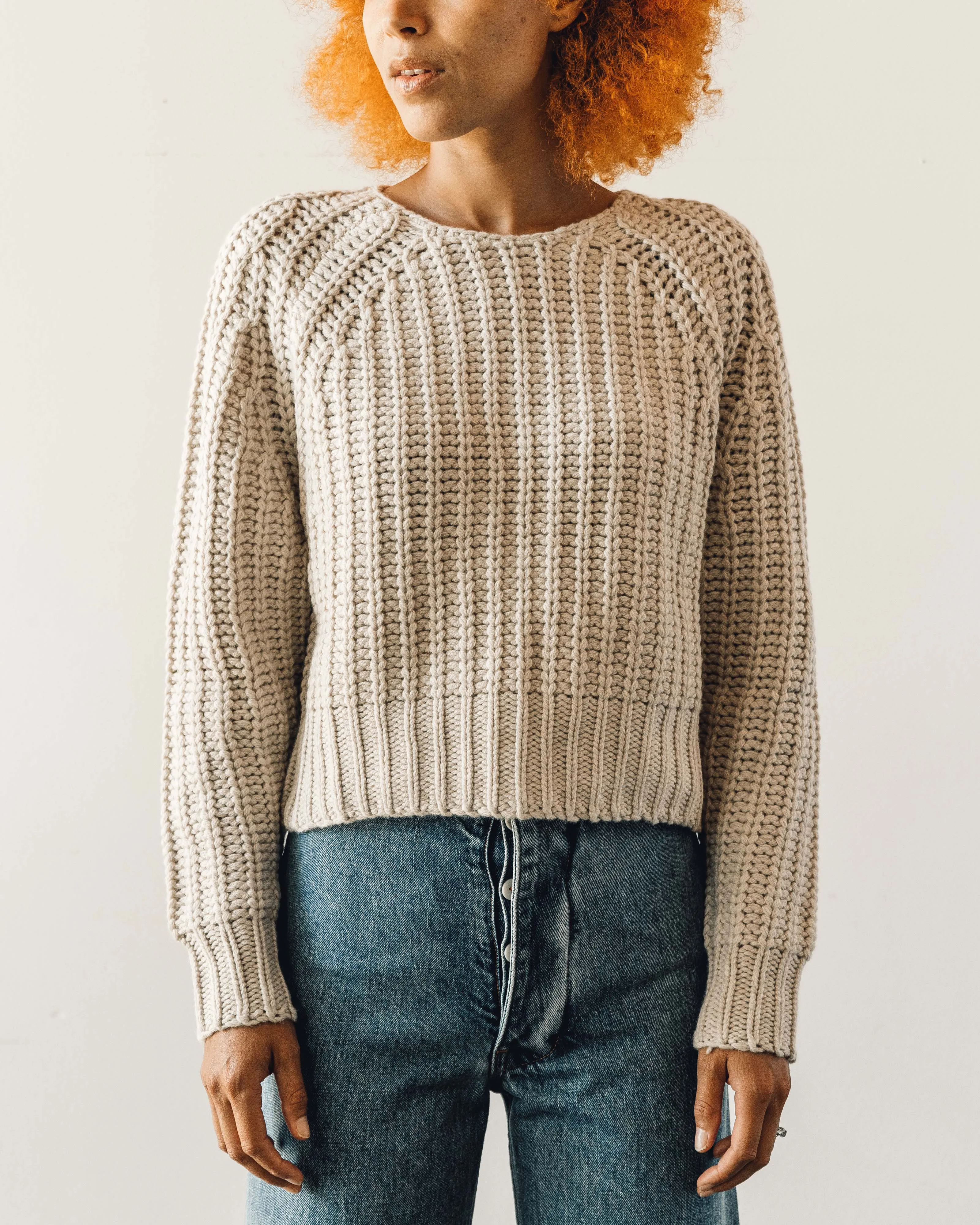 7115 Chunky Cropped Sweater, Off-White