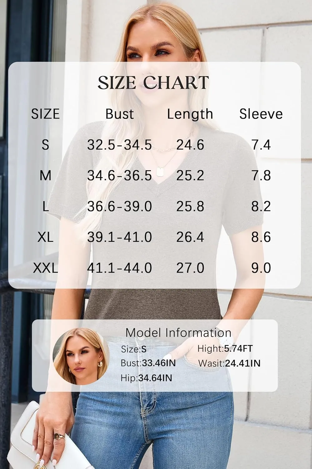 Arach&Cloz 2025 Womens Wool Blend Tops Soft V Neck Short Sleeve Summer Fashion Sweater Pullover Business Casual Outfits