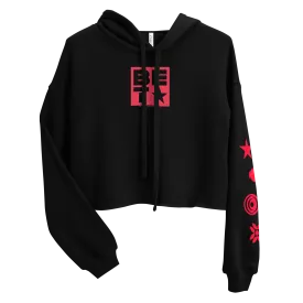 BET Icons Women's Fleece Crop Hooded Sweatshirt