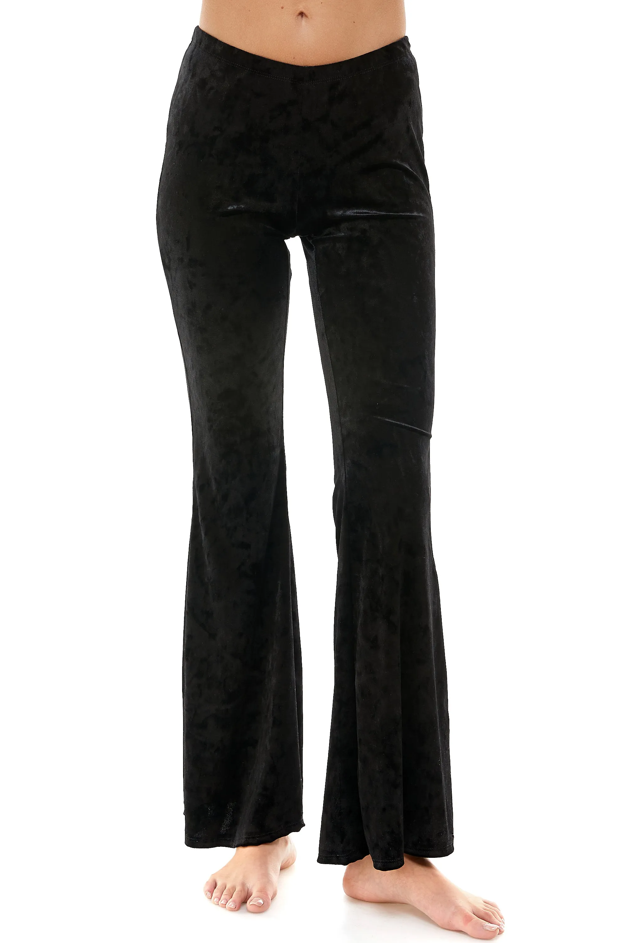 BLACK VELVET BELL BOTTOM FLARE PANTS