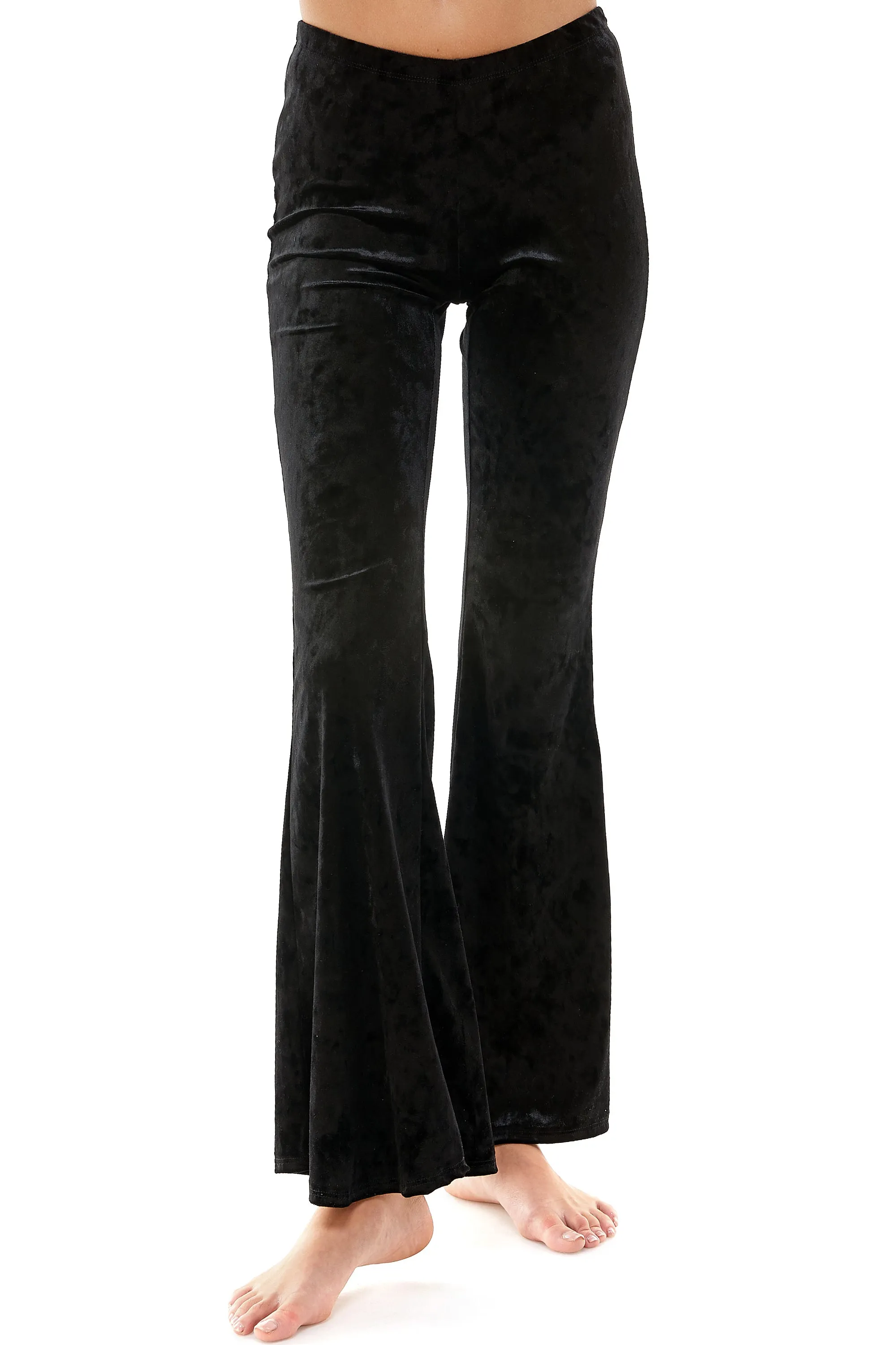 BLACK VELVET BELL BOTTOM FLARE PANTS