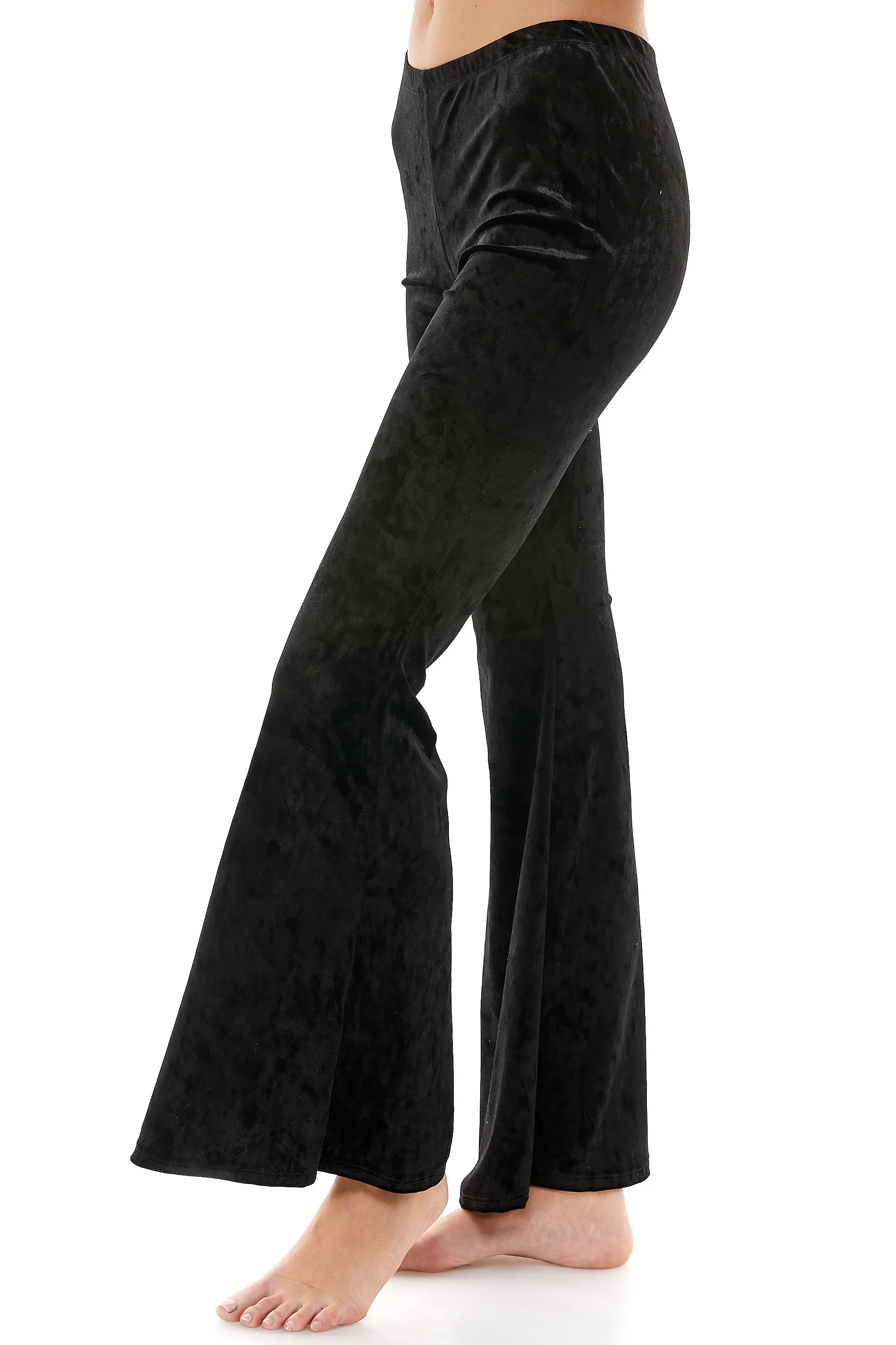 BLACK VELVET BELL BOTTOM FLARE PANTS