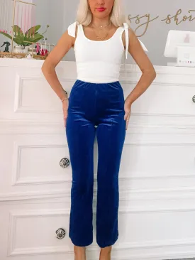 Blinding Blue Velvet Pants