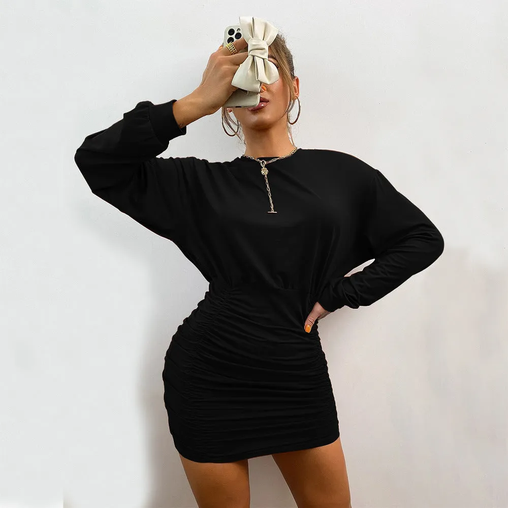 Bodycon Long Sleeved Jersey Knit Dresses Wholesale Fashion Clothing