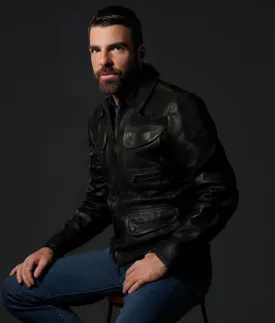 Brilliant Minds Zachary Quinto Leather Jacket