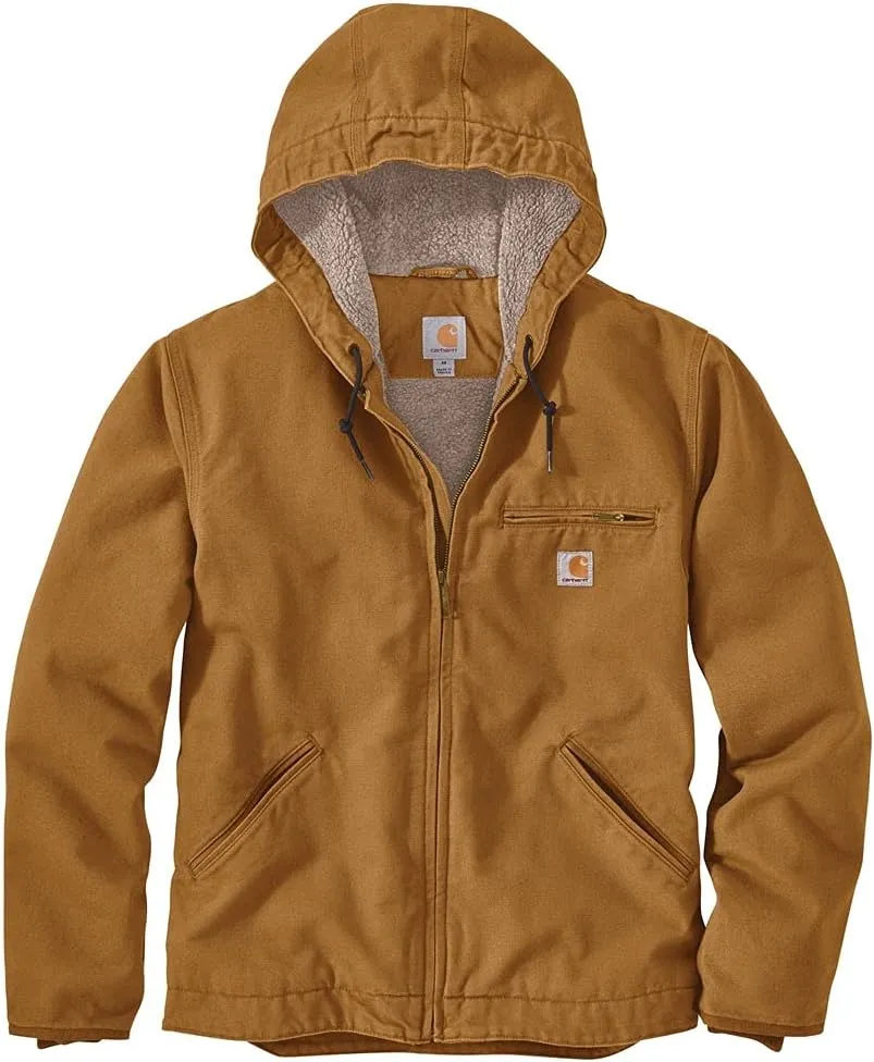 Carhartt Men's 104392 Washed Duck Jacket - Sherpa Lined