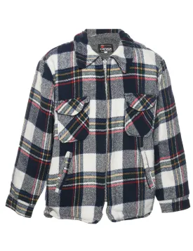 Checked Wool Coat - XL
