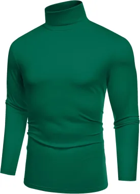 COOFANDY Men's Slim Fit Basic Turtleneck T-Shirt Long Sleeve Solid T Shirts Casual Knit Pullover Thermal Tops