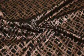 Copper On Black Base Foil Printed Knit Fabric