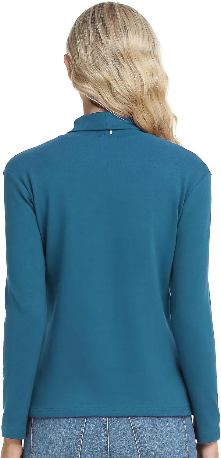 CUNYI Women's Mock Turtleneck Shirt Long Sleeve Thermal Tee Cotton Tops for Women