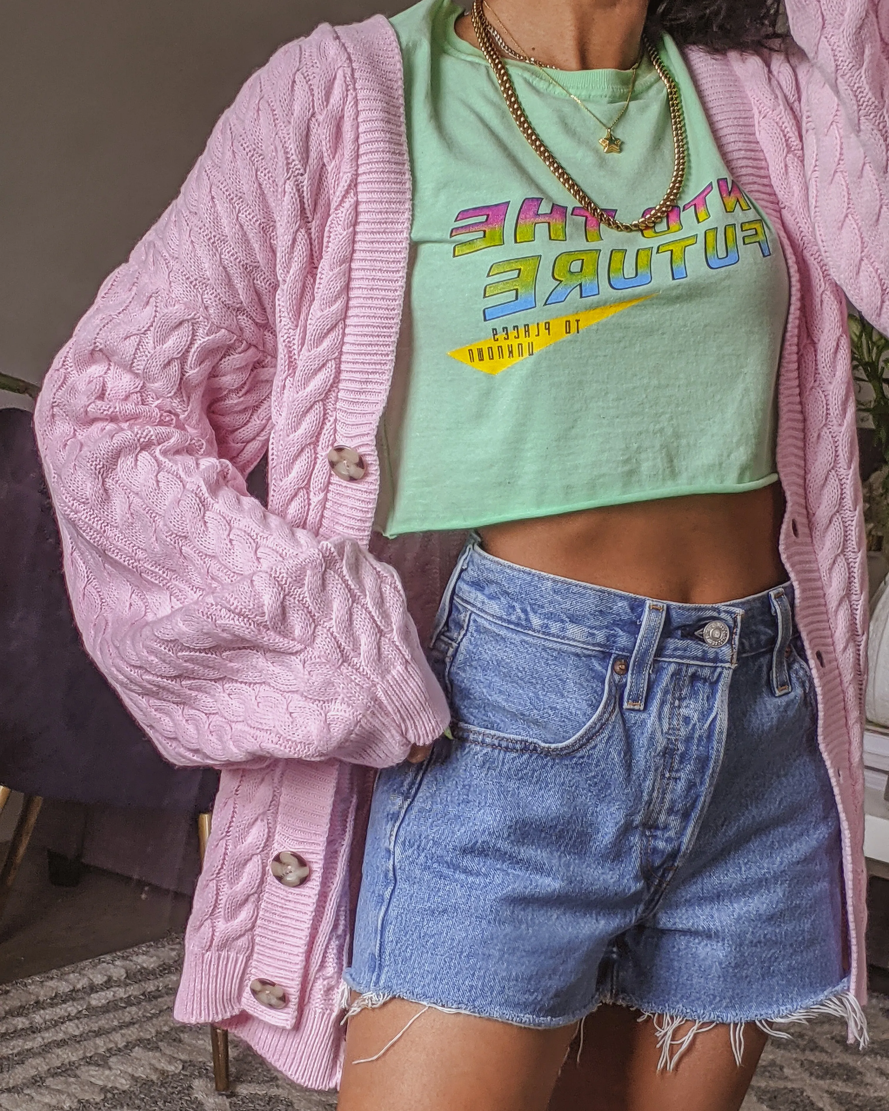 Daisy Street X Pose and Repeat Cable Knit Cardigan