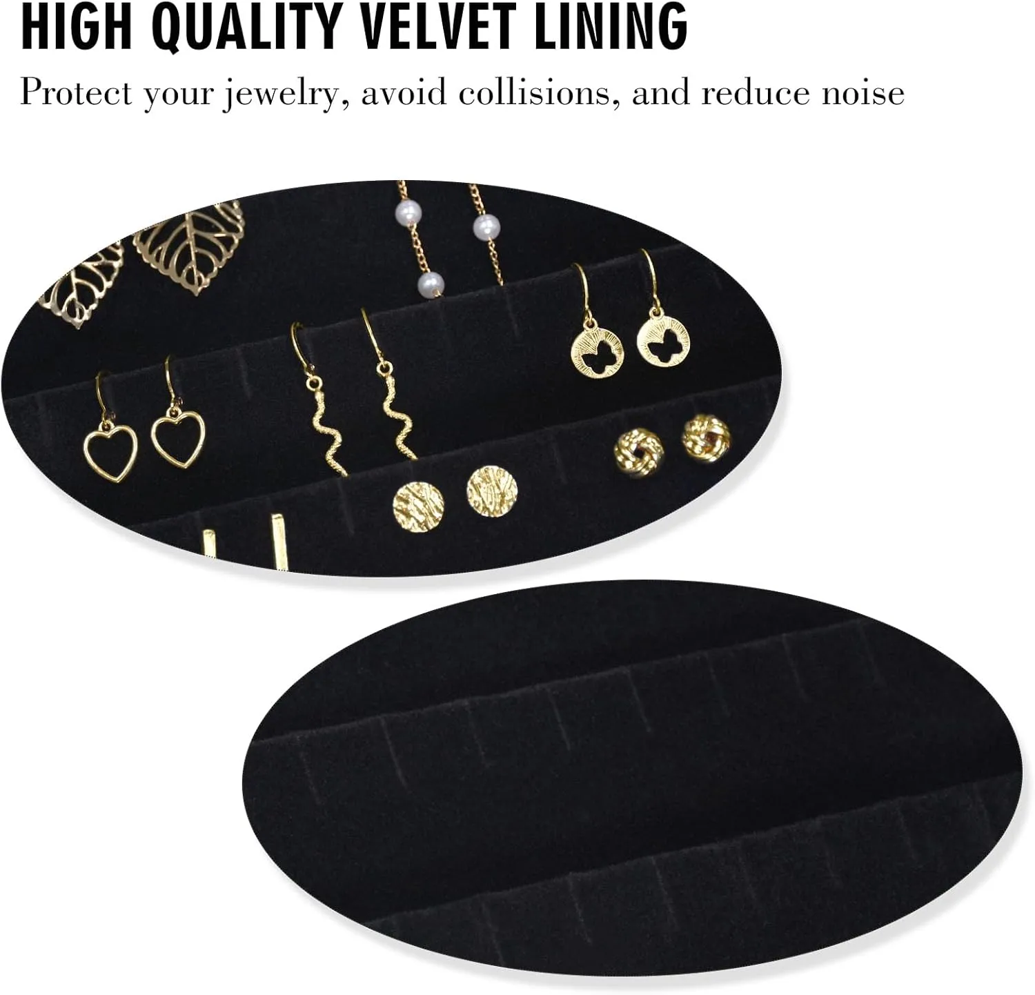 Earring Organizer Tray, Jewelry Tray with Lid, Earring Storage Box, and Jewelry Display Case, Keep Your Earrings Organized and Secure with This Stylish and Functional Earring Tray (Black)