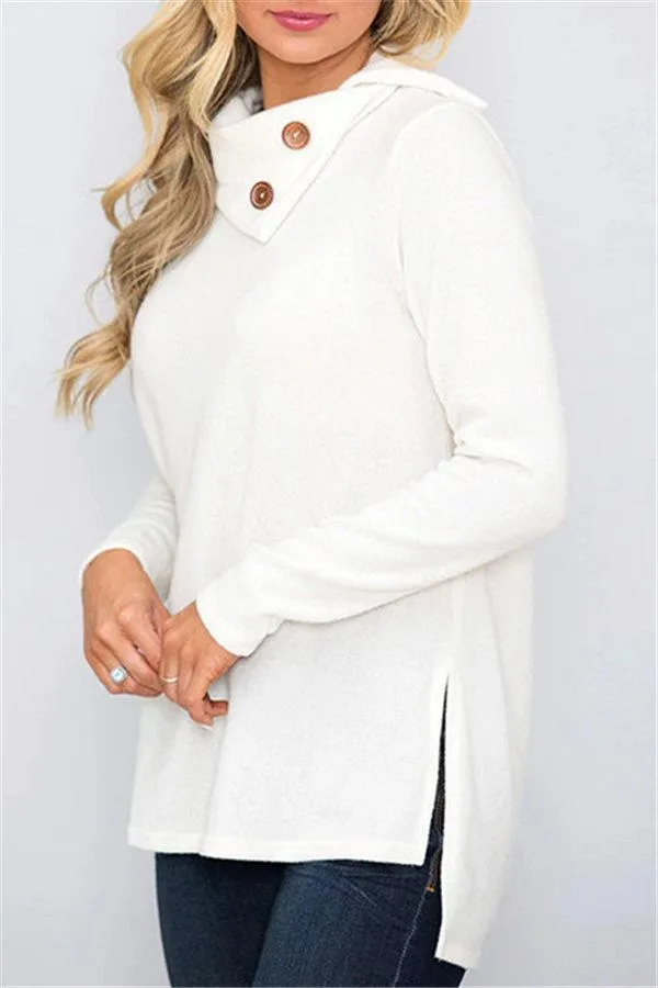 elveswallet Light Knit Turtleneck Solid Color Sweater