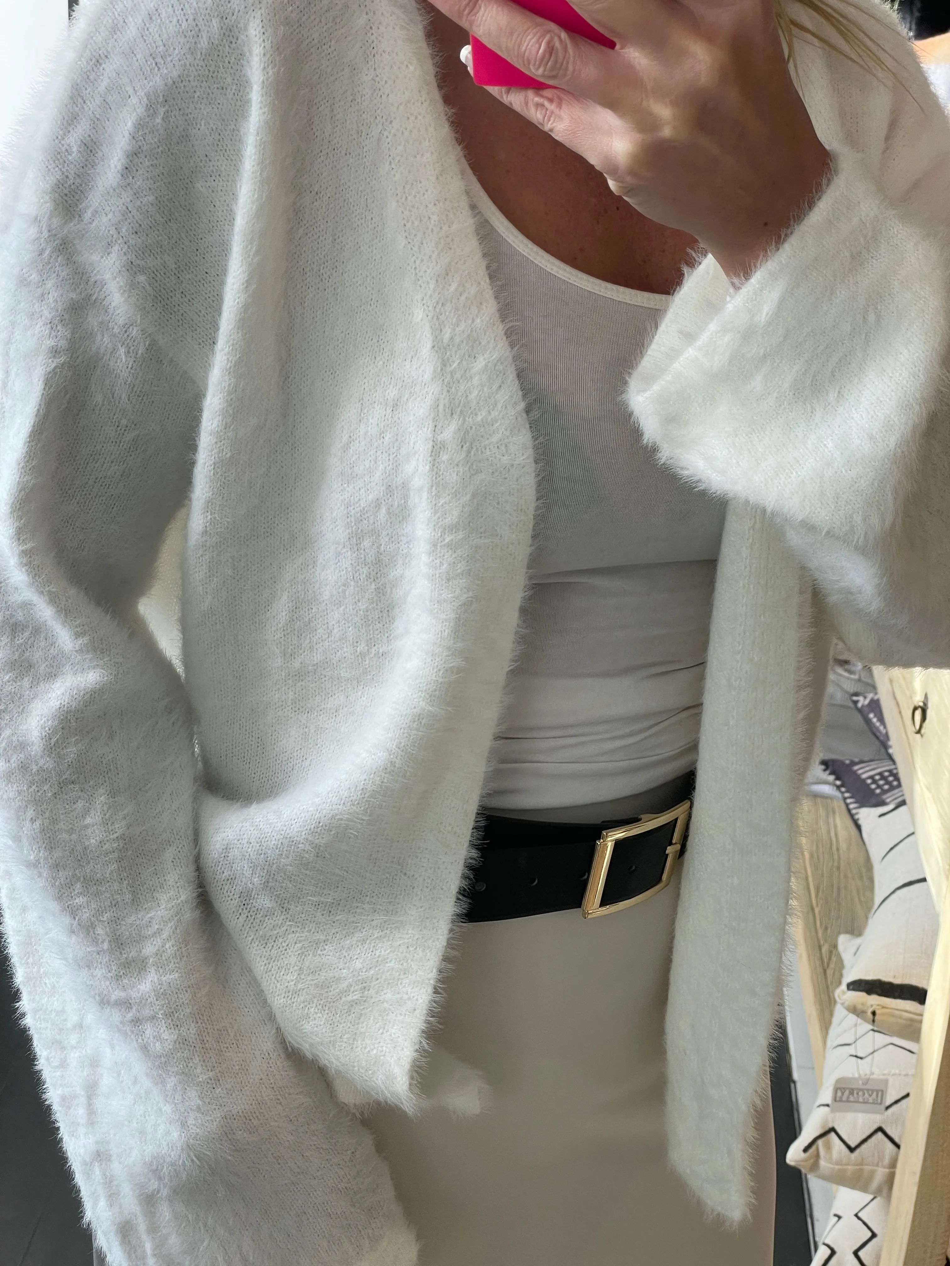 Fluffy Cardi - white
