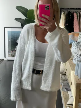 Fluffy Cardi - white