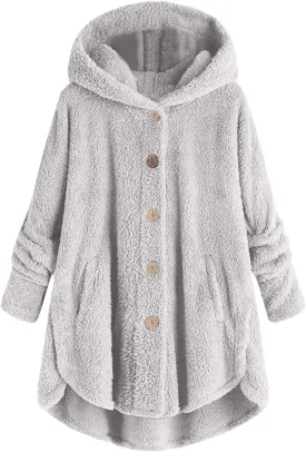 Fur Coats for Women Hooded Fall Winter Jackets 2023 Solid Women's Fleece Jackets & Coats Fuzzy Faux Fur Teddy Jacket