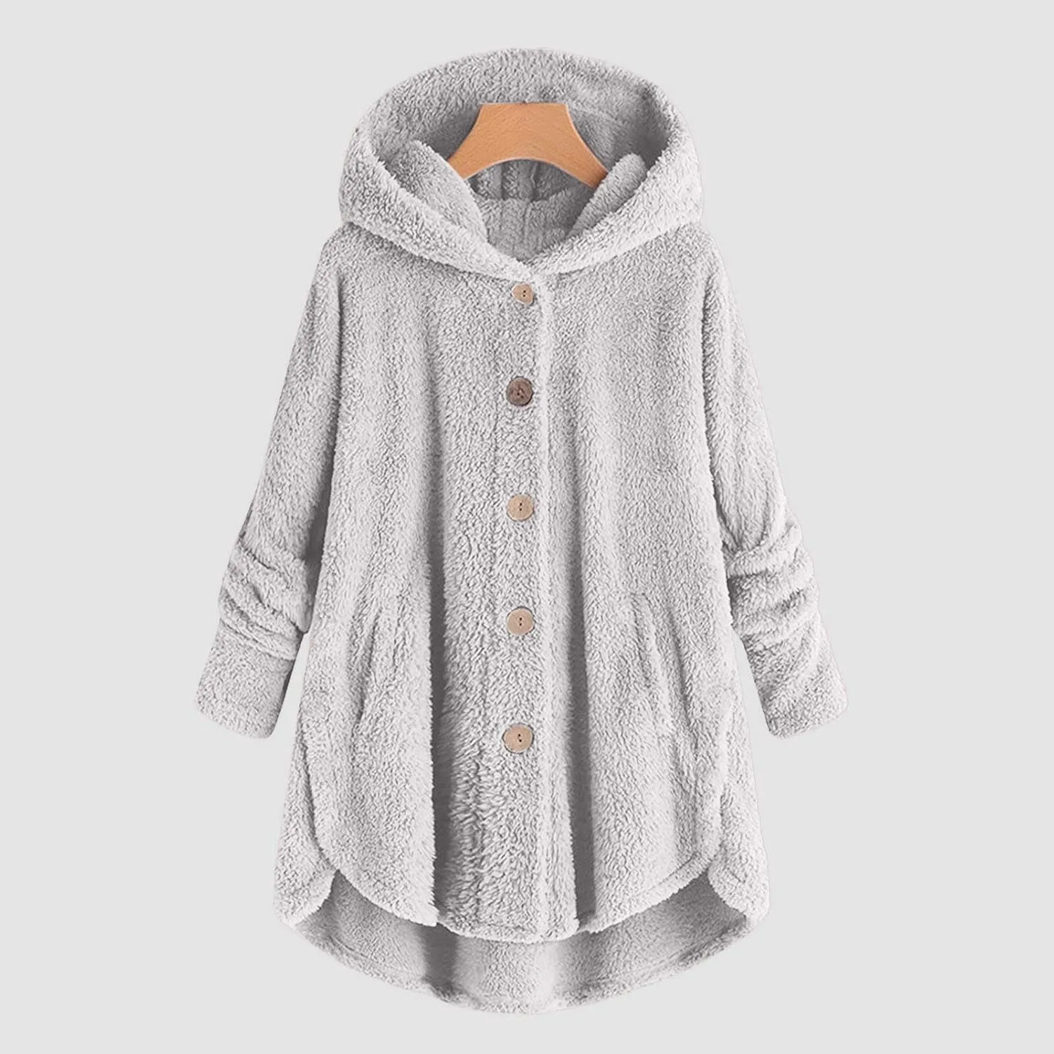 Fur Coats for Women Hooded Fall Winter Jackets 2023 Solid Women's Fleece Jackets & Coats Fuzzy Faux Fur Teddy Jacket