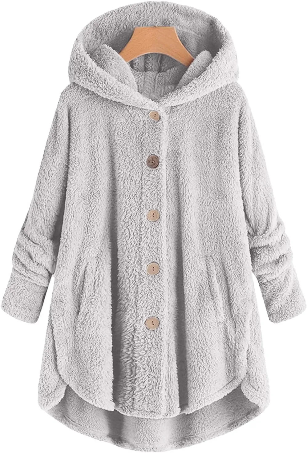 Fur Coats for Women Hooded Fall Winter Jackets 2023 Solid Women's Fleece Jackets & Coats Fuzzy Faux Fur Teddy Jacket