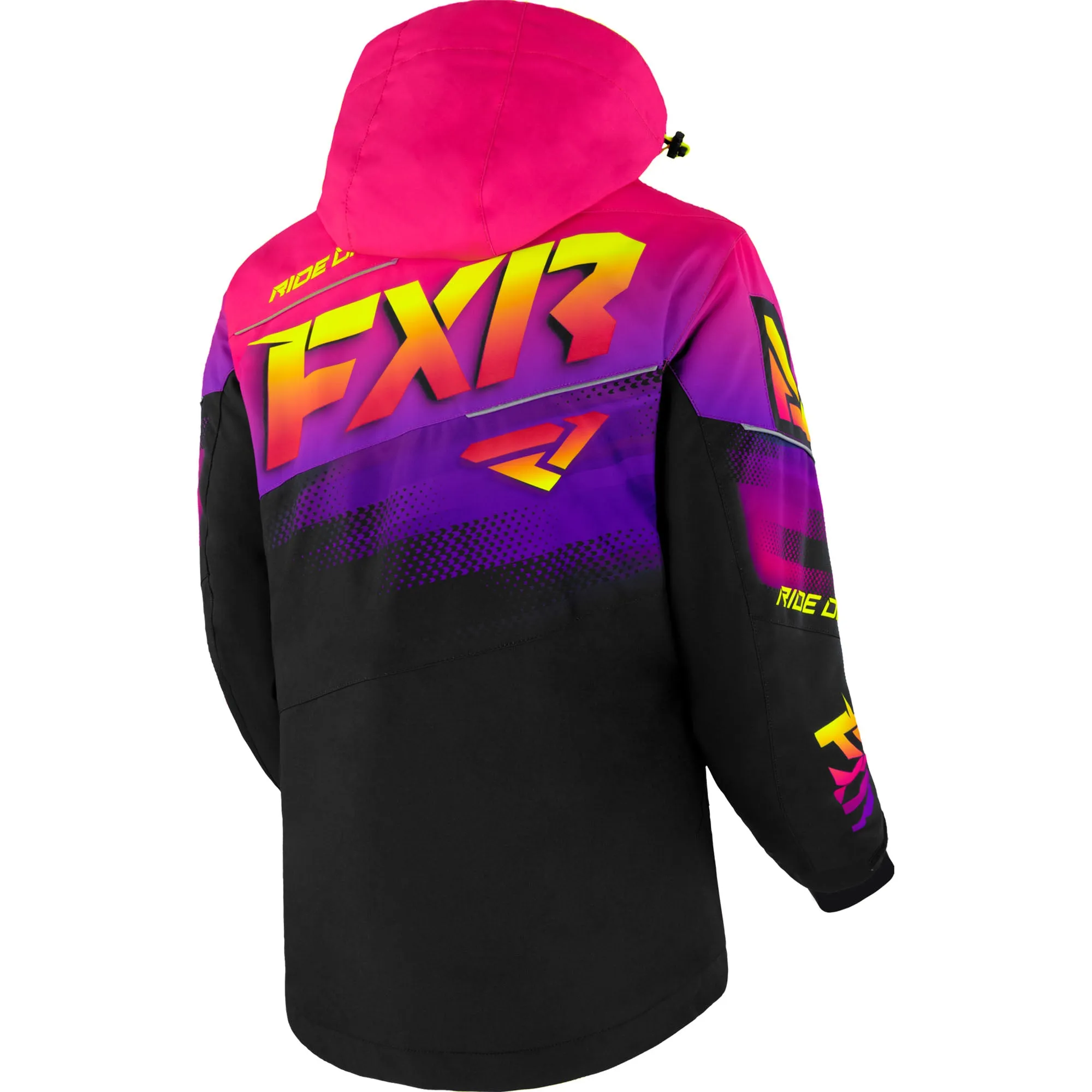 FXR Boost FX Snowmobile Jacket Black/Neon Fusion Pink