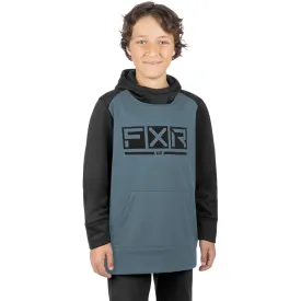 FXR Youth Podium Tech Pullover Hoodie Steel/Black Blue