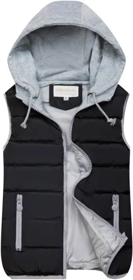 Gihuo Women's Puffer Vest Zip Up Quilted Padded Winter Sleeveless Hooded Vest Gilet Warm Jacket Outerwear Vest