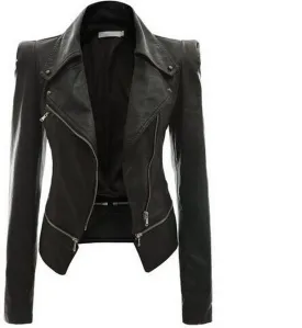 GlamzLife's Stylish Leather Zipper Jackets For Women