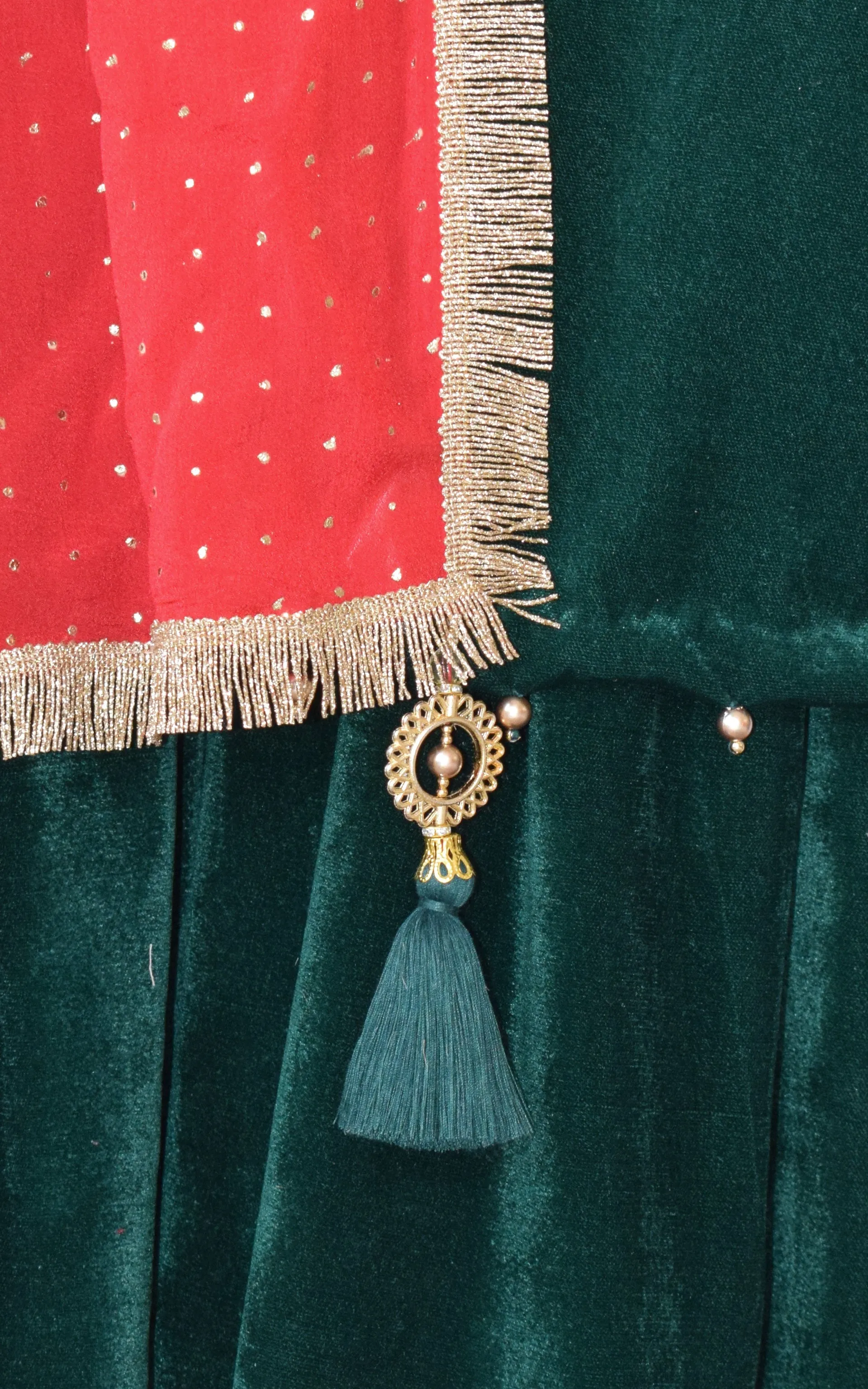 Green Velvet Sharara Set
