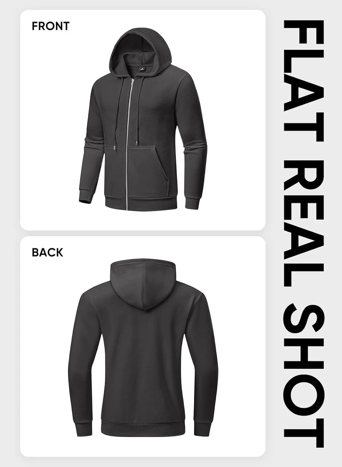 JMIERR Mens Full Zip Casual Cotton Hooded Fleece Drawstring Hoodies Pullover Sweatshirts Casual Long Sleeve Shirts