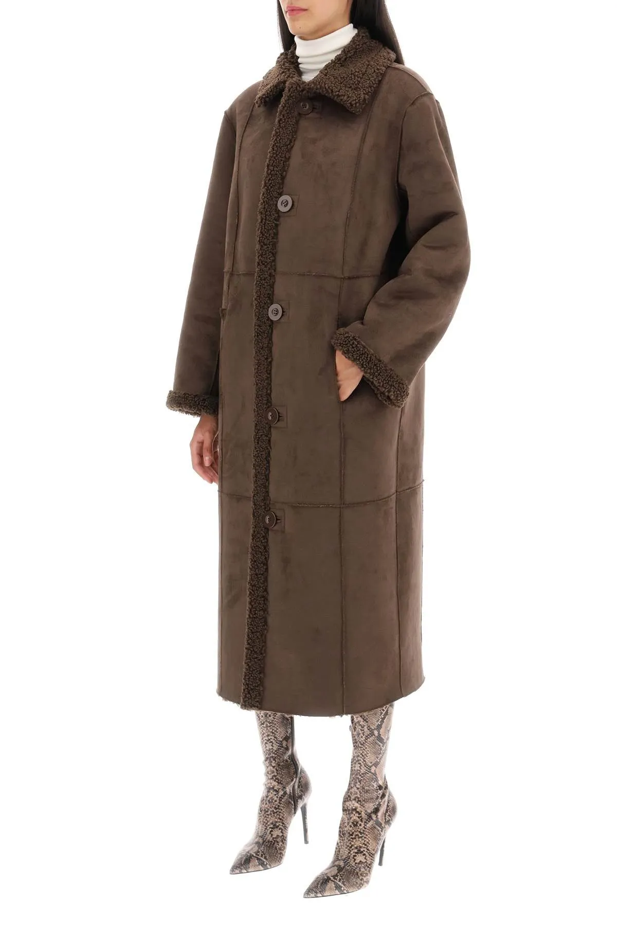 'kenca' reversible eco-shearling coat