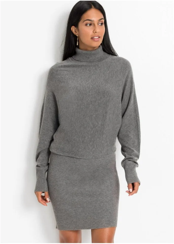 Knitted dress Bodyflirt, gray