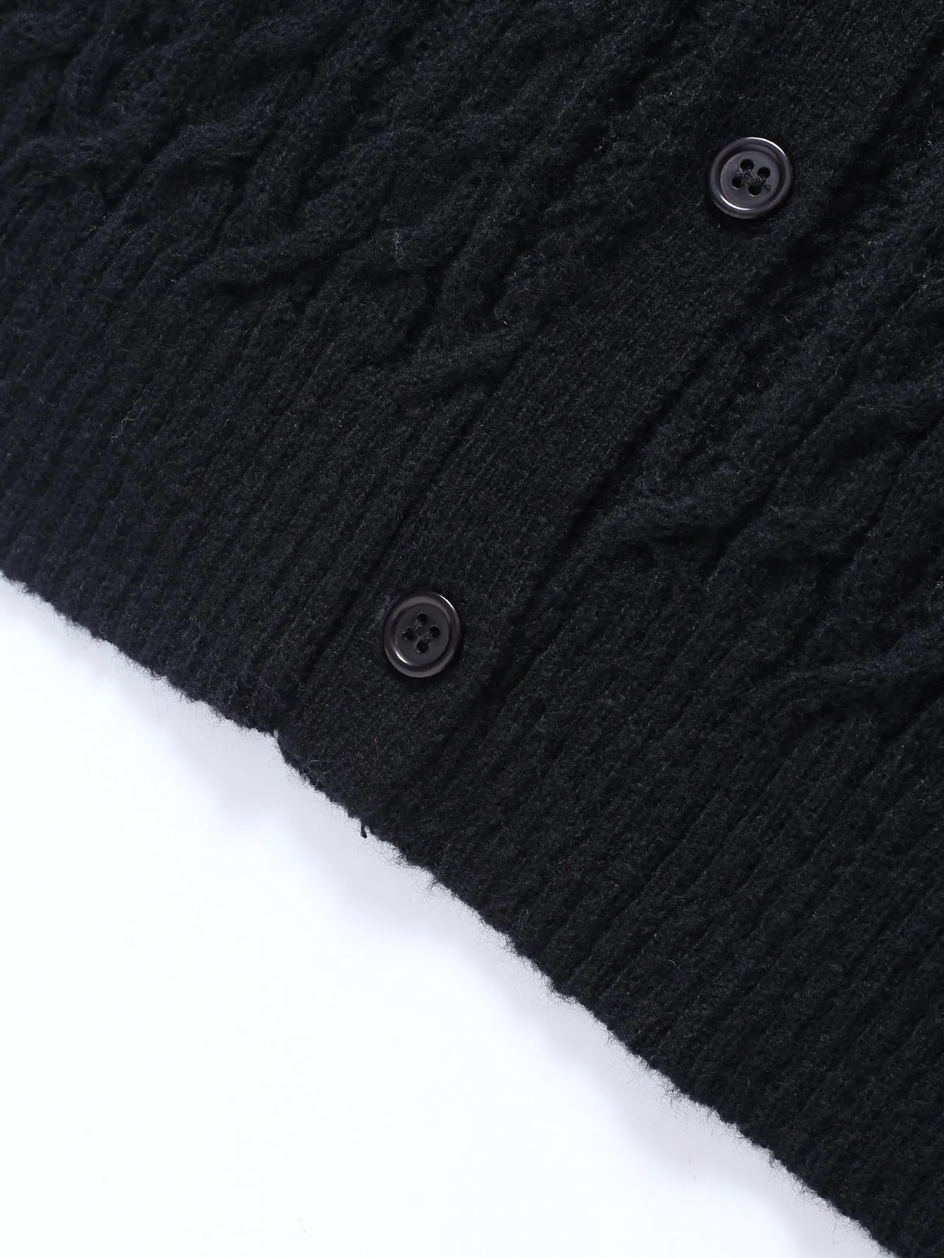 Men Button Through Cable Knit Cardigan