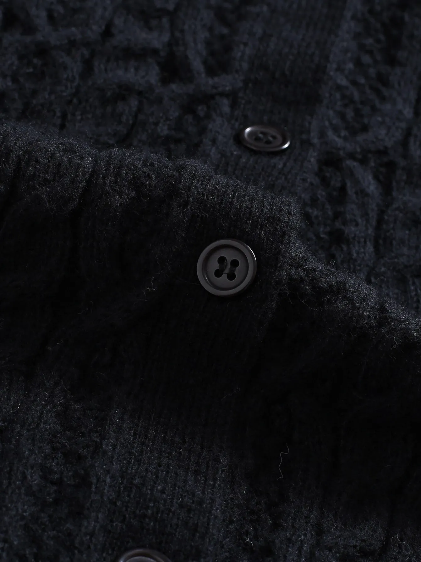 Men Button Through Cable Knit Cardigan