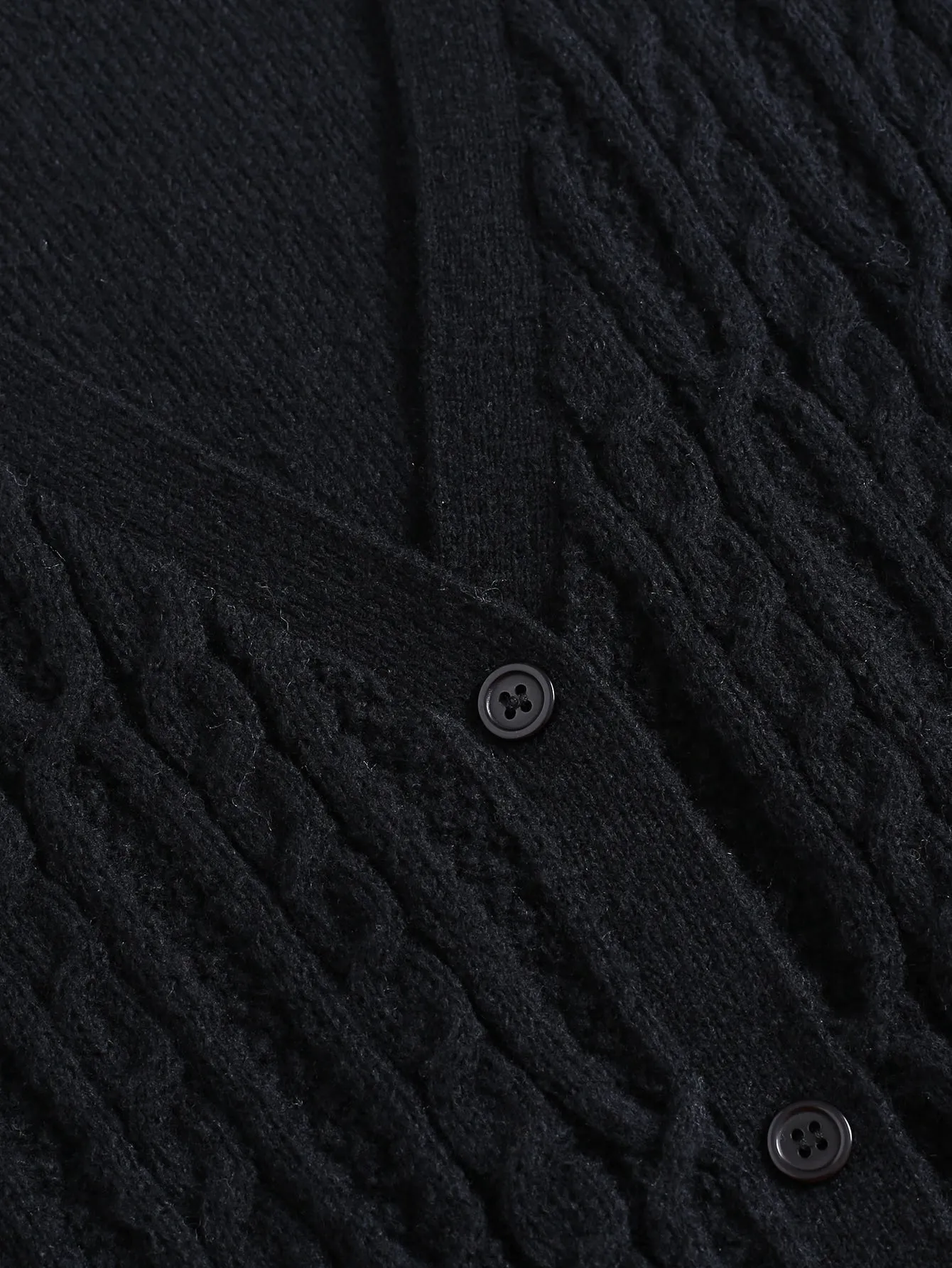 Men Button Through Cable Knit Cardigan