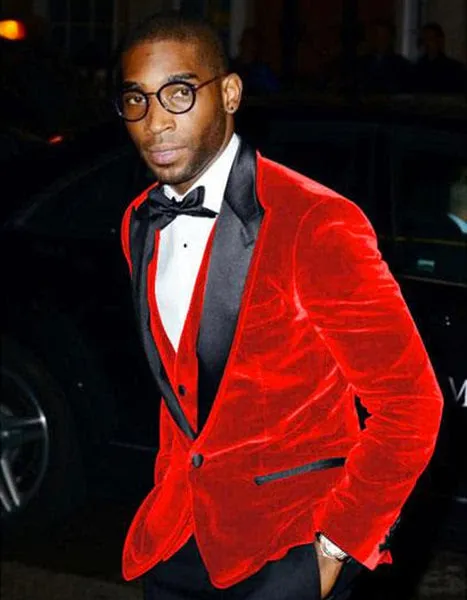 Mens Designer Velvet Tuxedo in Navy