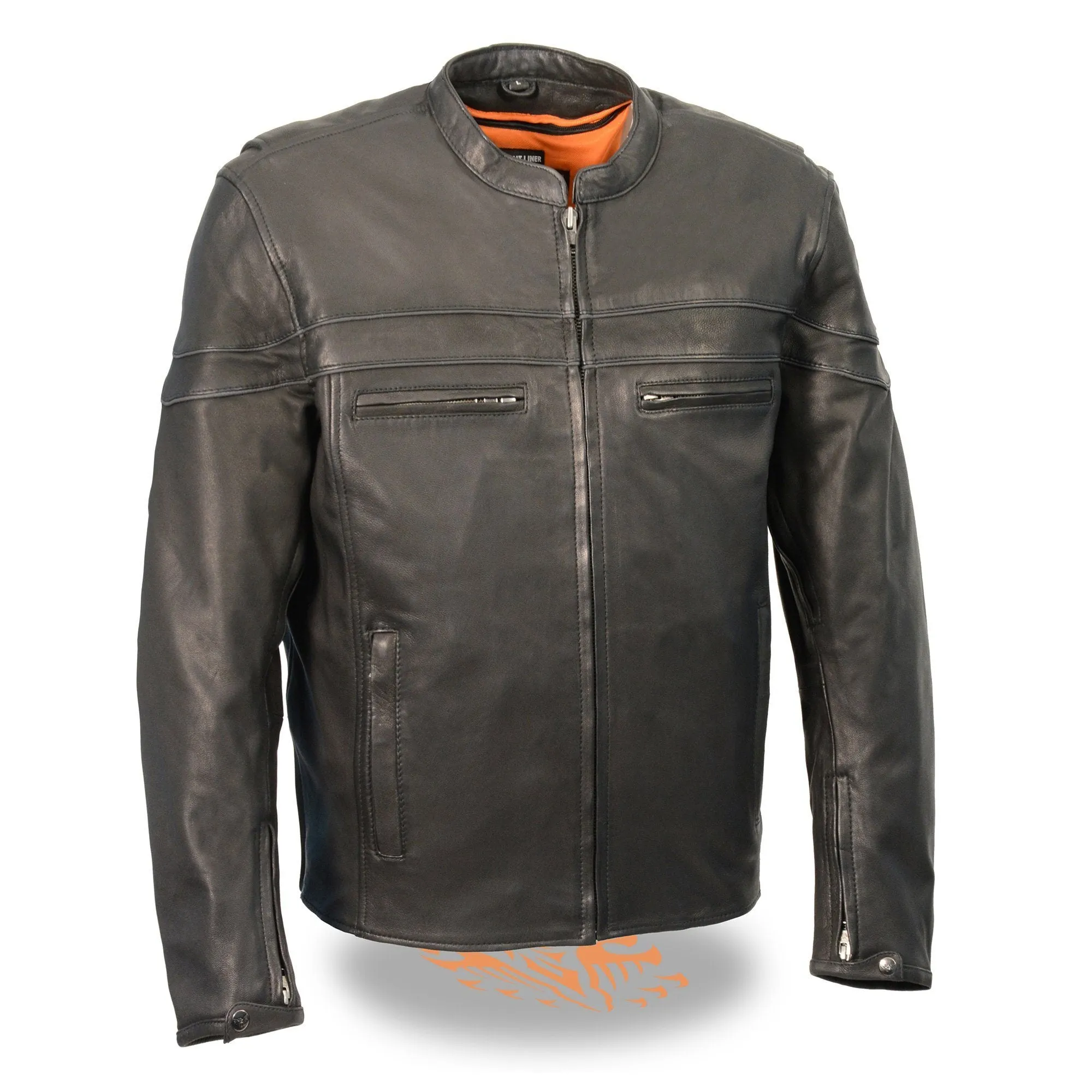 Milwaukee Leather-MLM1525-Men's Leather Lightweight Sporty Scooter Crossover Jacket