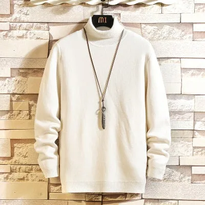 New Men's Sweater Winter Turtleneck Pullover Fashion Designer Mens Long Sleeve