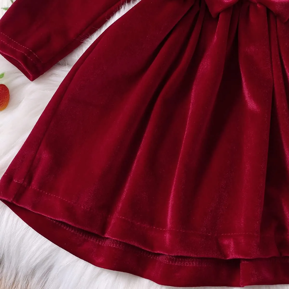 ODOLDI Baby Velvet Tutu Dress Toddler Girls Long Sleeve Christmas Birthday Party Velvet Dress Fall Winter Dresses Outfits