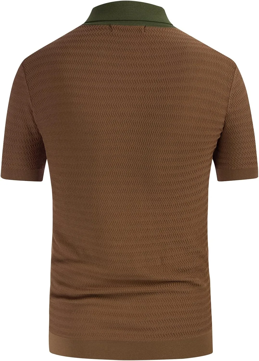 PJ PAUL JONES Men's Vintage Stripe Knit Polo Shirts Short Sleeve Stylish Button Down Cardigan Sweater