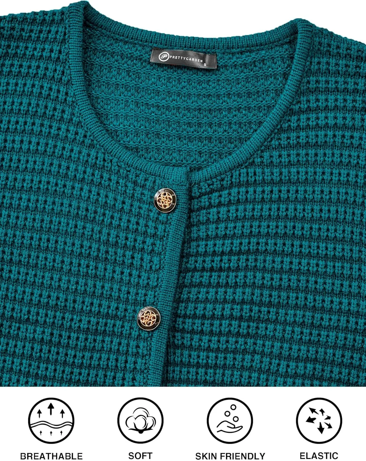 PRETTYGARDEN Women's Knit Cardigan Sweaters Fall Fashion Long Sleeve Open Front Button Down Trendy Casual Sweater Jacket
