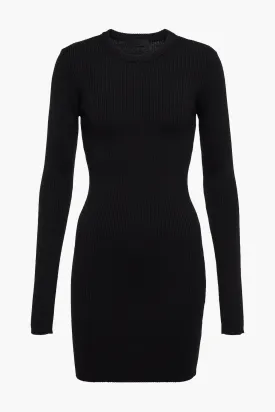 RIBBED LONG SLEEVE DRESS MINI