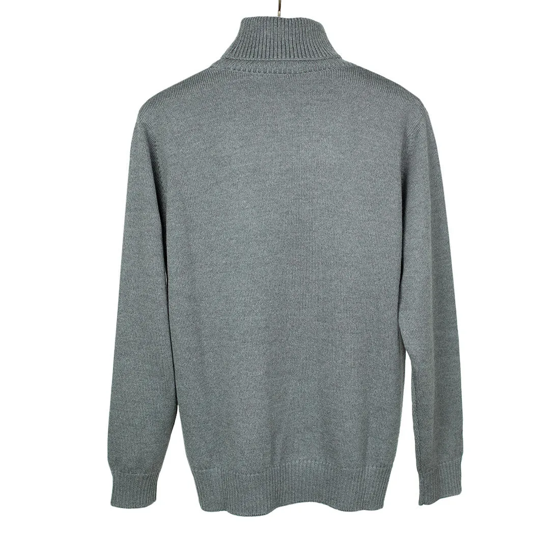 Rollneck sweater in grey superfine merino wool (restock)