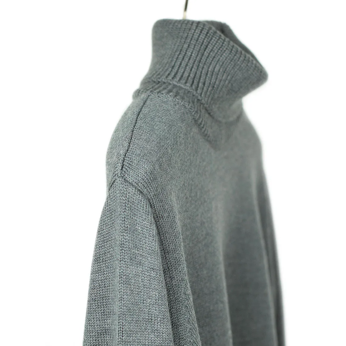 Rollneck sweater in grey superfine merino wool (restock)