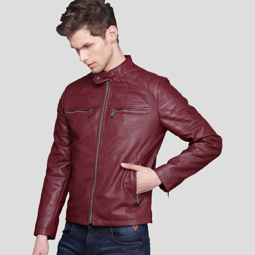 Santiago Red Quilted Leather Jacket