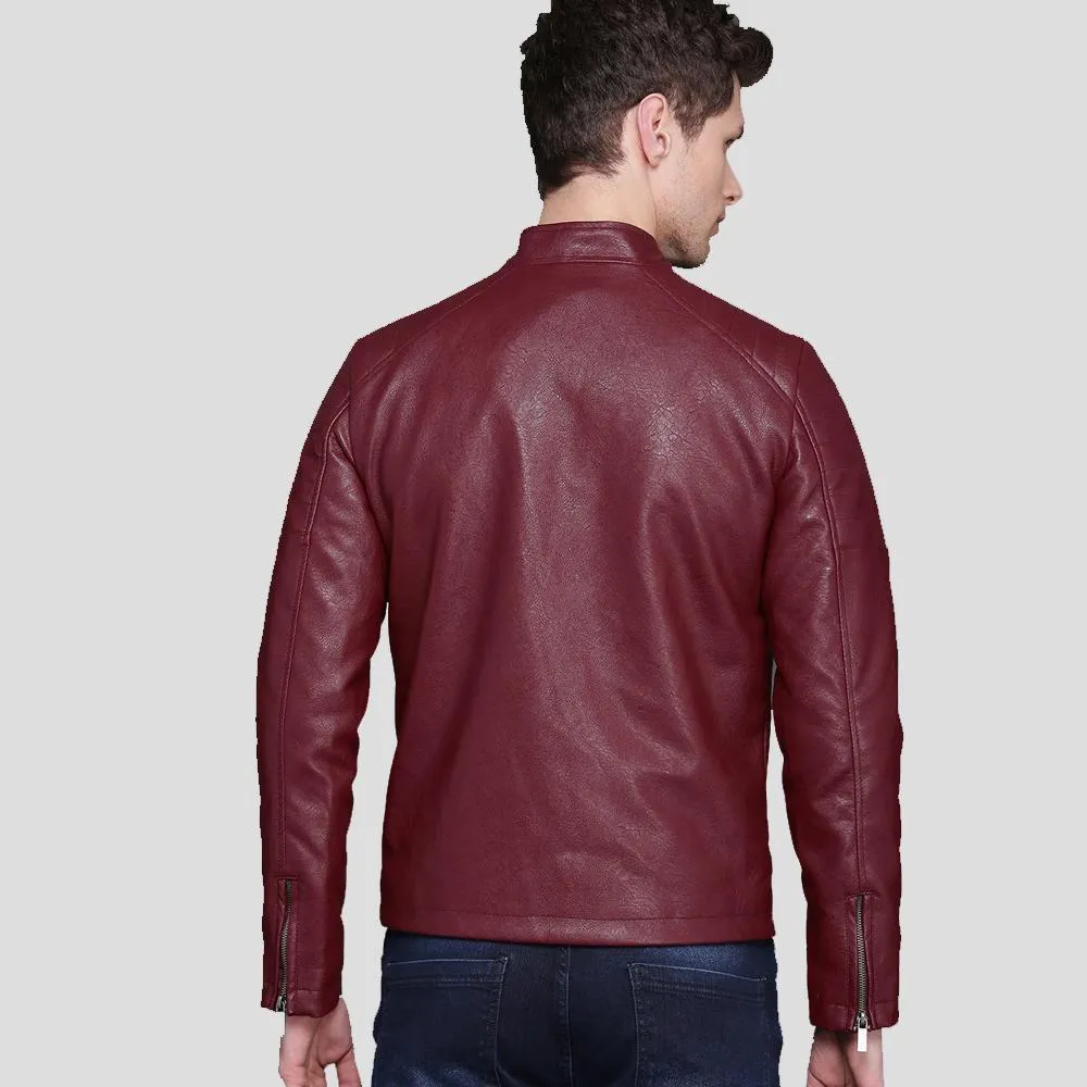 Santiago Red Quilted Leather Jacket