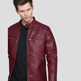 Santiago Red Quilted Leather Jacket