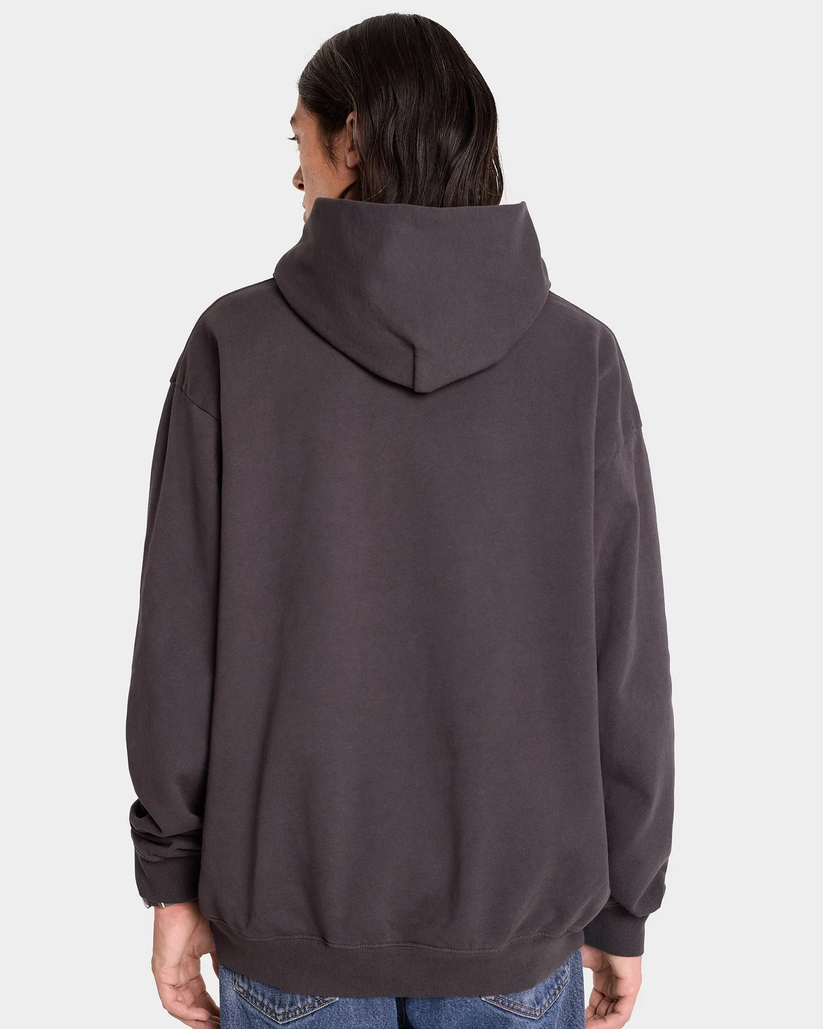 Serif Logo Hoodie - Faded Black/White